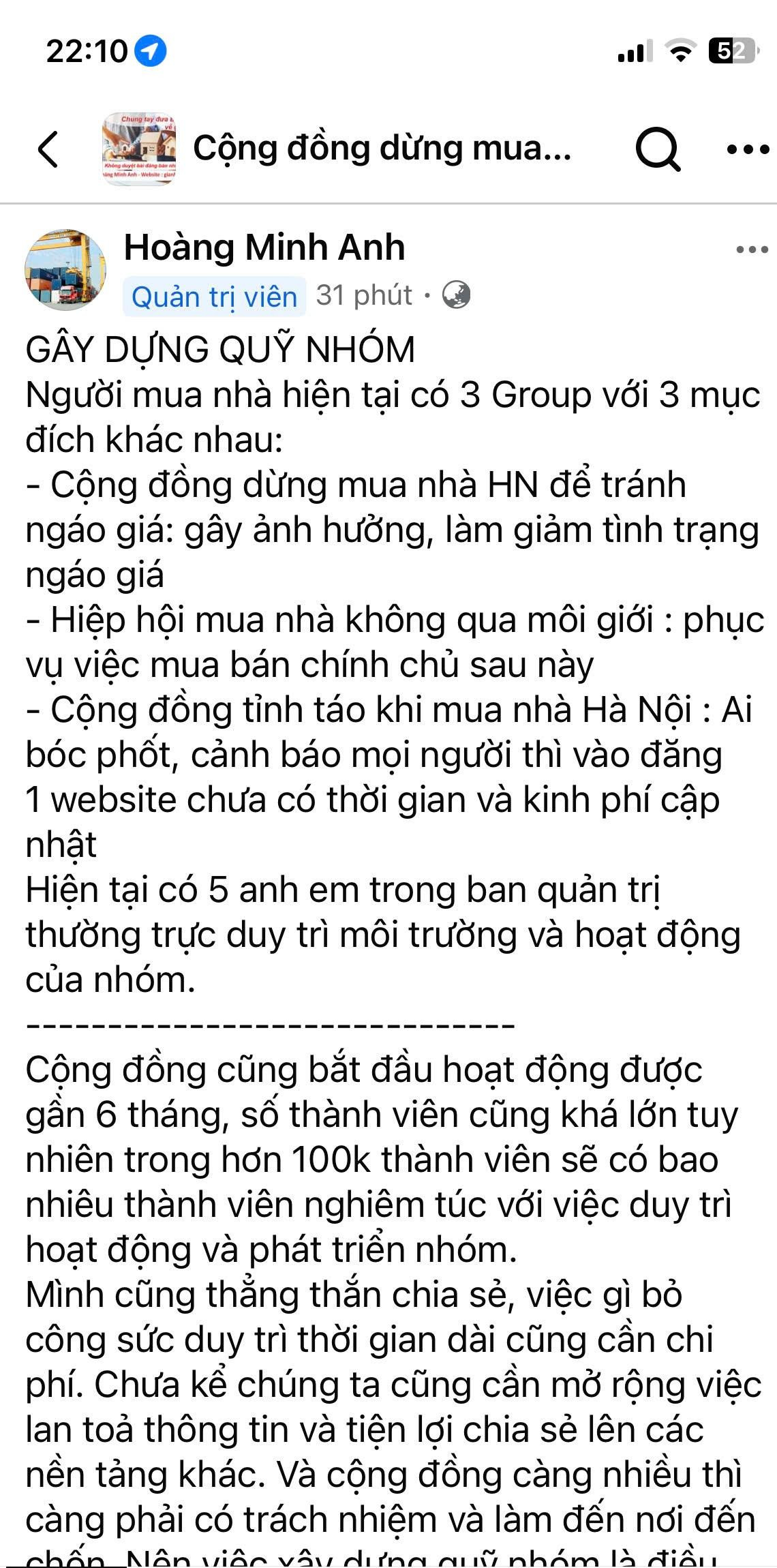 Cộng đồng dừng mua nhà Hà Nội