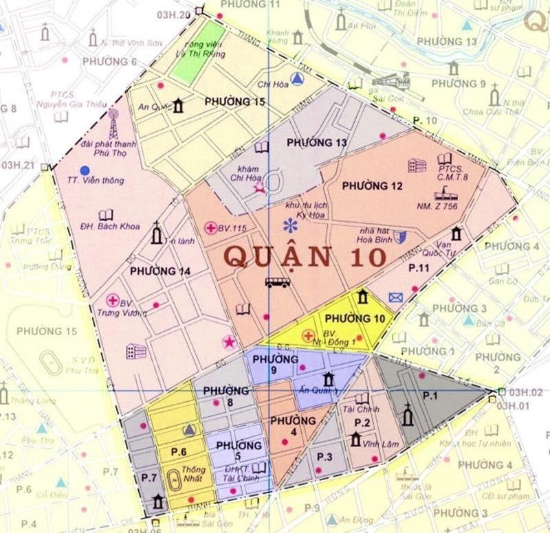 Bản đồ giao thông phường 13 quận 10