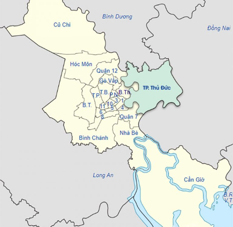 Bản đồ vị trí thành phố Thủ Đức