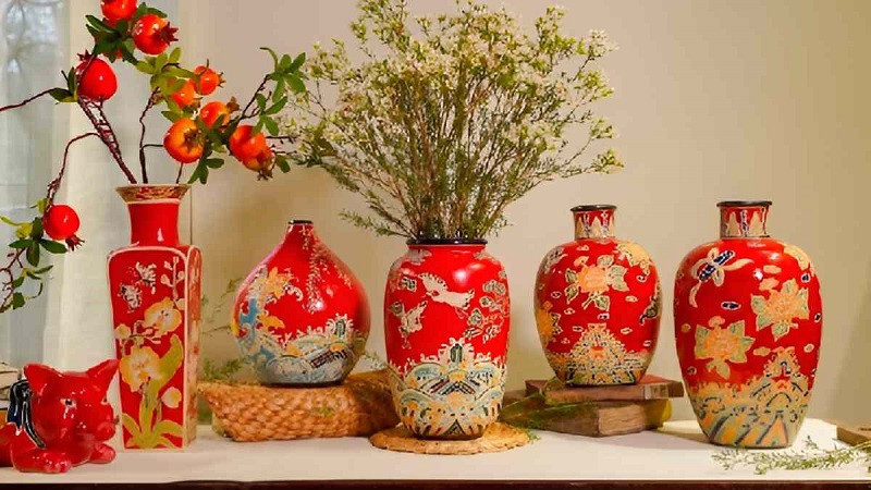 Đồ dùng gốm sứ trang trí nhà Tết