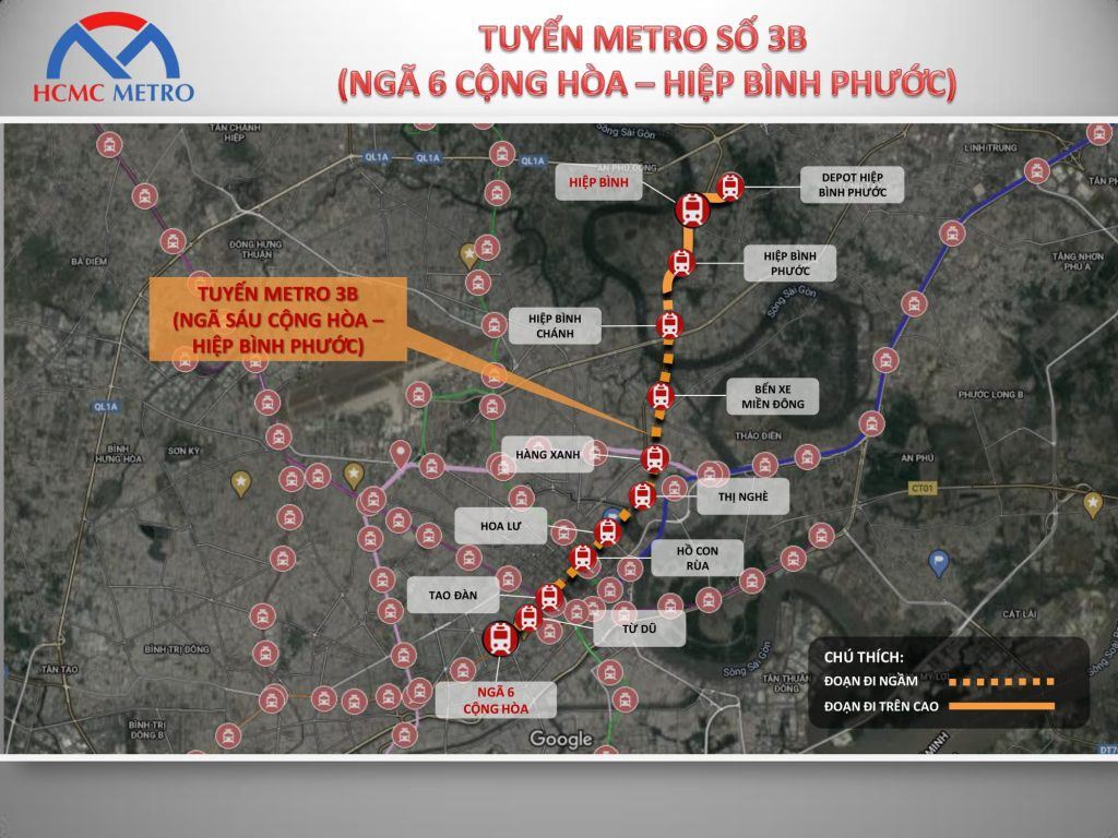 Dự án metro 3B Ngã 6 Cộng Hòa – Hiệp Bình Phước