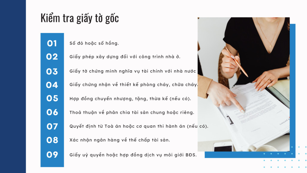 Kiểm tra giấy tờ bất động sản