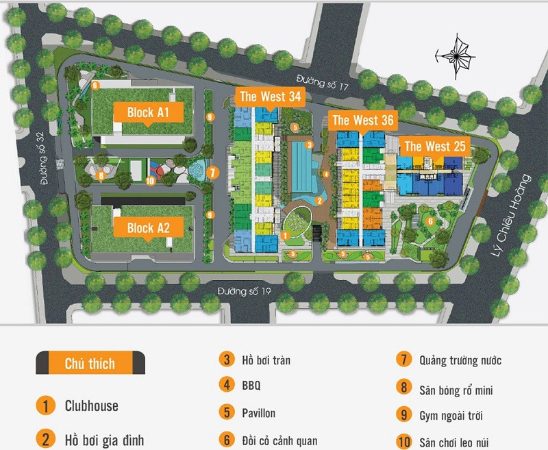 Mặt bằng tổng thể của dự án căn hộ Western Capital