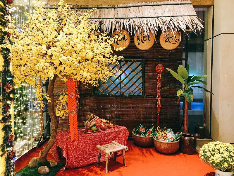 Tạo tiểu cảnh Tết giúp không gian sống động và gần gũi