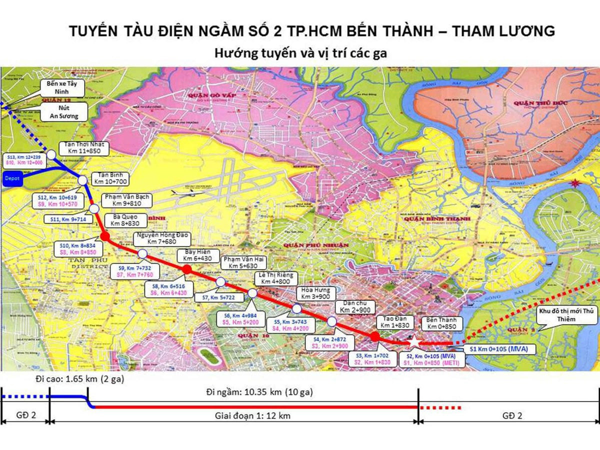 Tuyến metro số 2 Bến Thành Tham Lương